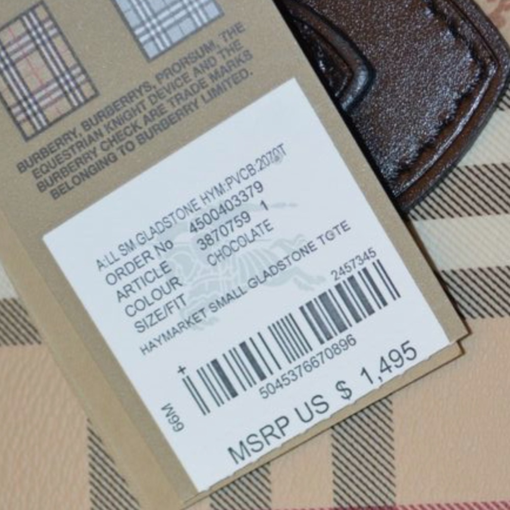 BURBERRY HAYMARKET CHECK GLADSTONE TOTE - Picture 16 of 16